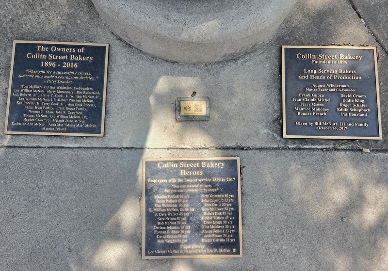 Collin Street Bakery Marker - 2nd, 3rd and 4th plaques image. Click for full size.