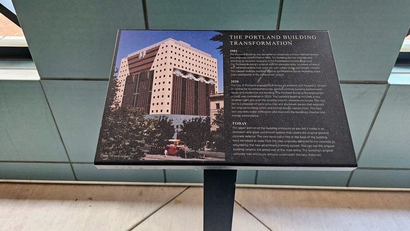 The Portland Building Transformation Marker. Click for full size. The Portland Building Transformation Marker image. Click for full size.