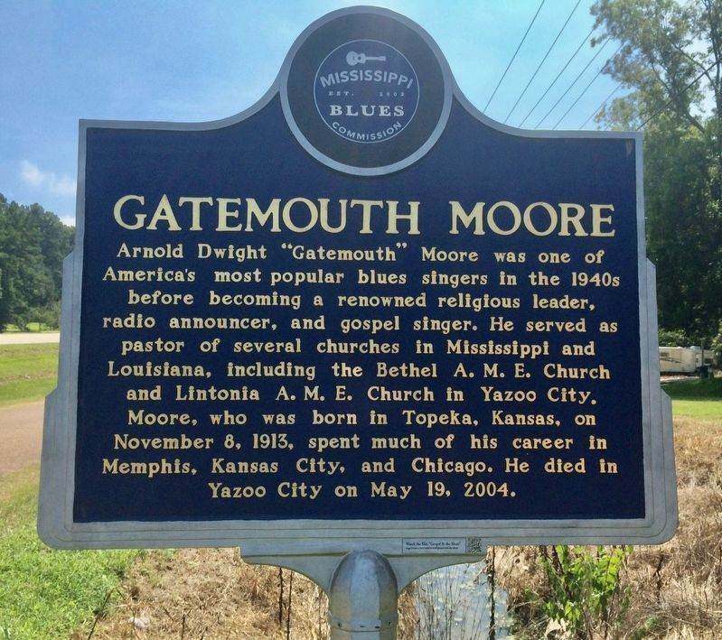Gatemouth Moore Marker. Click for full size. Gatemouth Moore Marker image. Click for full size.