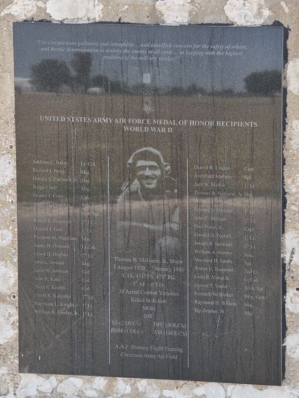 United States Army Air Force Medal of Honor Recipients Marker. Click for full size. United States Army Air Force Medal of Honor Recipients Marker image. Click for full size.