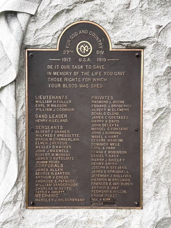 Schenectady 27th Division World War I Memorial image. Click for full size.