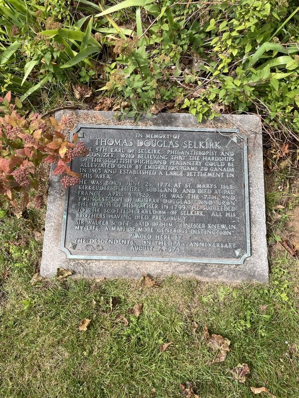 In Memory of Thomas Douglas Selkirk Marker image. Click for full size.