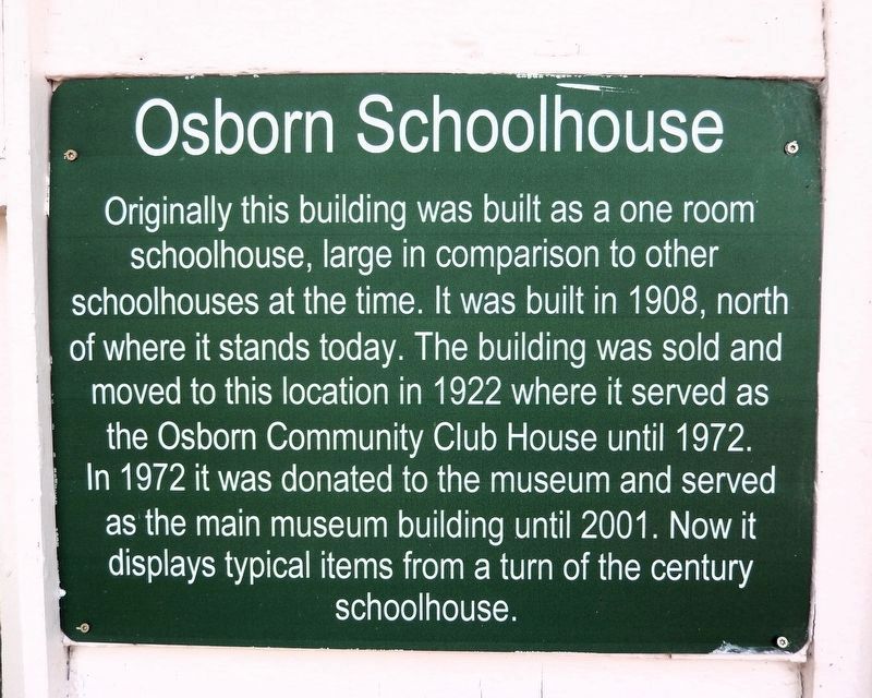 Osborn Schoolhouse Marker image. Click for full size.
