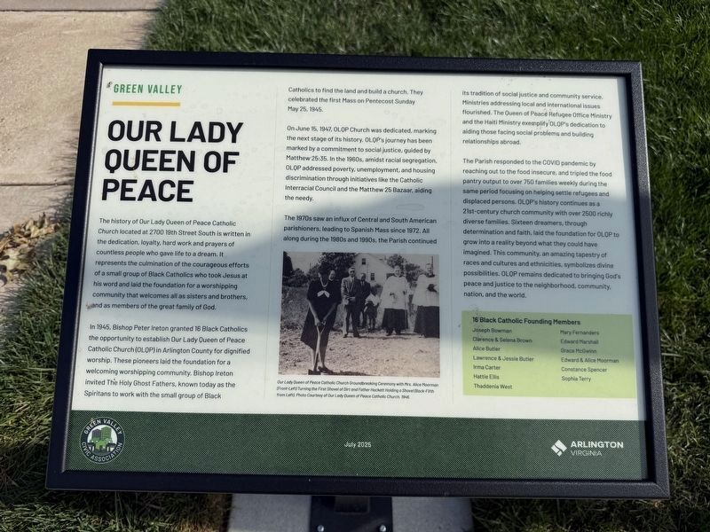 Our Lady Queen of Peace Marker. Click for full size. Our Lady Queen of Peace Marker image. Click for full size.