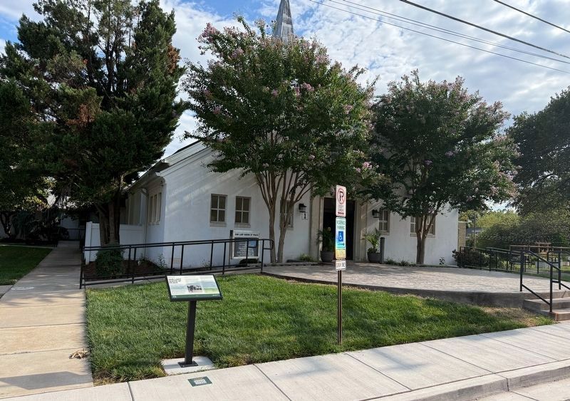 Our Lady Queen of Peace with the marker along the sidewalk. Click for full size. Our Lady Queen of Peace with the marker along the sidewalk image. Click for full size.