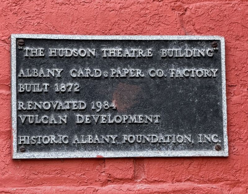 "The Hudson Theatre Building" Marker. Click for full size. "The Hudson Theatre Building" Marker image. Click for full size.