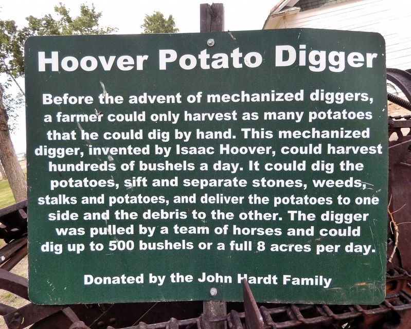 Hoover Potato Digger Marker. Click for full size. Hoover Potato Digger Marker image. Click for full size.