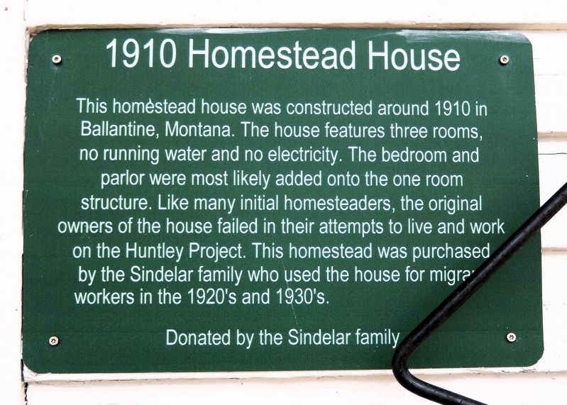 1910 Homestead House Marker image. Click for full size.
