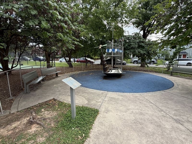 <i>Spielschiff</i> sculpture and marker. Click for full size. <i>Spielschiff</i> sculpture and marker image. Click for full size.