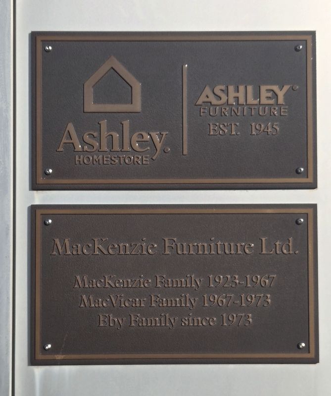 MacKenzie Furniture Ltd. Marker. Click for full size. MacKenzie Furniture Ltd. Marker image. Click for full size.