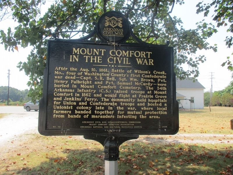 Mount Comfort in the Civil War Marker. Click for full size. Mount Comfort in the Civil War Marker image. Click for full size.