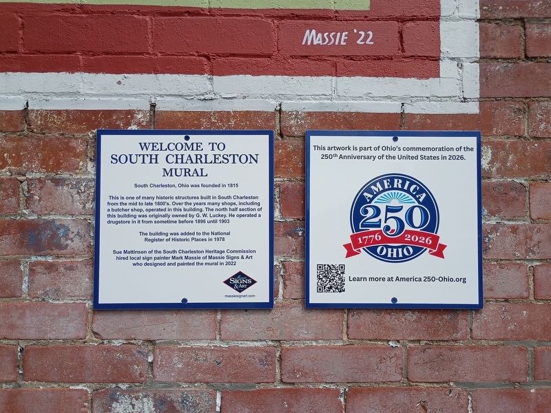 Welcome to South Charleston Mural Marker. Click for full size. Welcome to South Charleston Mural Marker image. Click for full size.