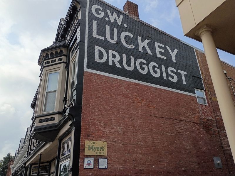 G.W. Luckey Druggist Marker. Click for full size. G.W. Luckey Druggist Marker image. Click for full size.