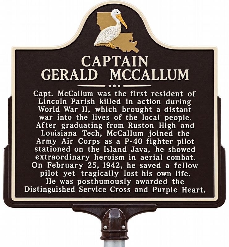 Captain Gerald McCallum Marker. Click for full size. Captain Gerald McCallum Marker image. Click for full size.