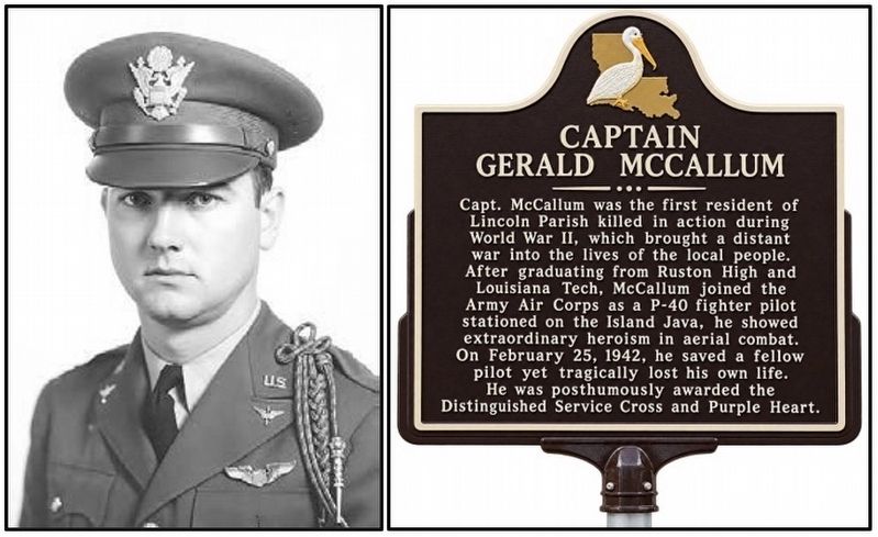 Captain Gerald McCallum Marker. Click for full size. Captain Gerald McCallum Marker image. Click for full size.