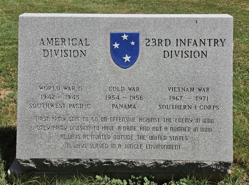 Americal Division, 23rd Infantry Division Marker. Click for full size. Americal Division, 23rd Infantry Division Marker image. Click for full size.