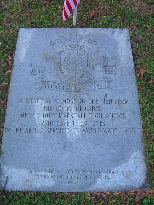 John Marshall High School Cadet War Memorial image. Click for full size.