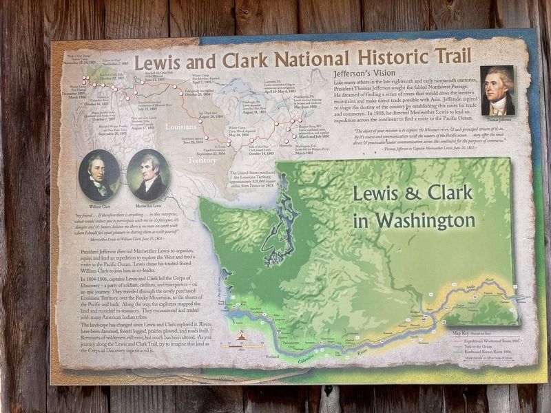 Lewis and Clark National Historic Trail Marker. Click for full size. Lewis and Clark National Historic Trail Marker image. Click for full size.