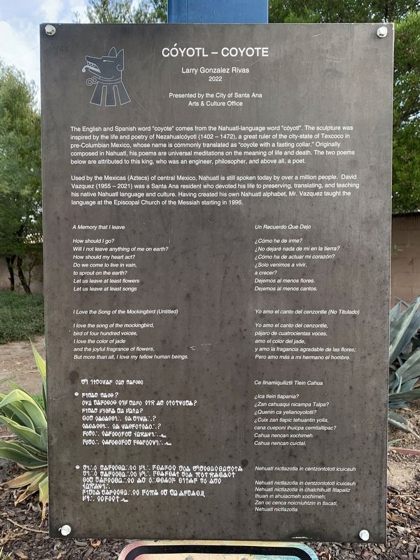 Cóyotl - Coyote Marker. Click for full size. Cóyotl - Coyote Marker image. Click for full size.