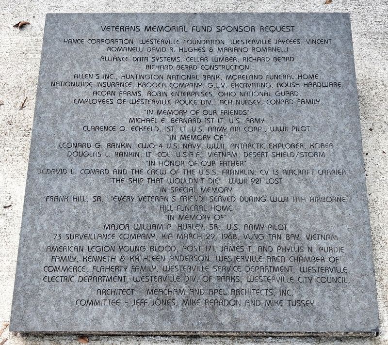 Veterans Memorial Fund Sponsor Request Marker. Click for full size. Veterans Memorial Fund Sponsor Request Marker image. Click for full size.