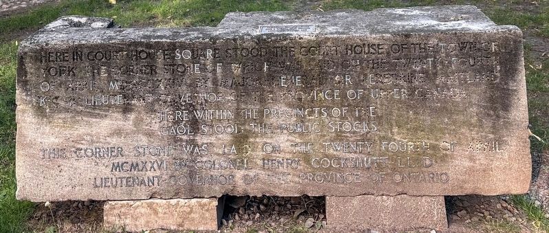 York Courthouse Cornerstone Marker. Click for full size. York Courthouse Cornerstone Marker image. Click for full size.