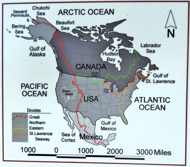 Marker detail: Map of North American Divides. Click for full size. Marker detail: Map of North American Divides image. Click for full size.