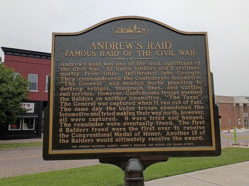 Andrew's Raid Famous Raid Of The Civil War Marker. Click for full size. Andrew's Raid Famous Raid Of The Civil War Marker image. Click for full size.