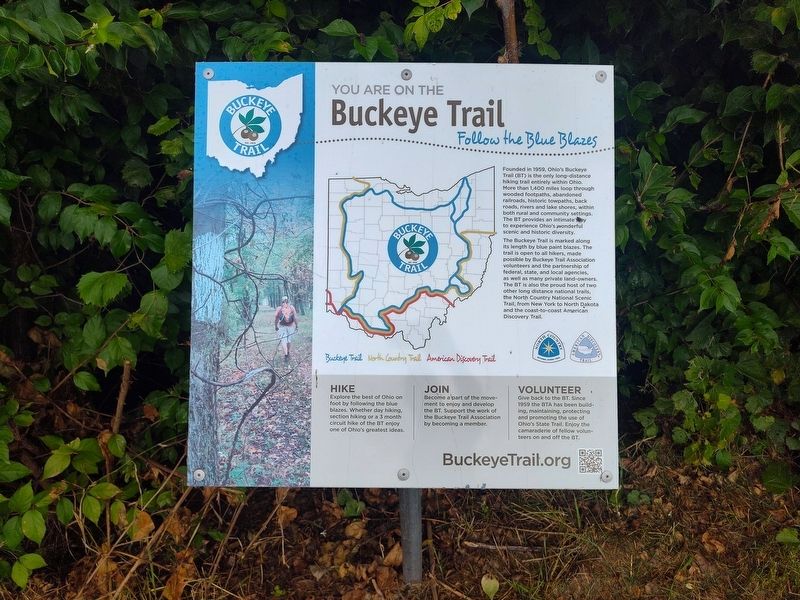 You Are On The Buckeye Trail Marker. Click for full size. You Are On The Buckeye Trail Marker image. Click for full size.