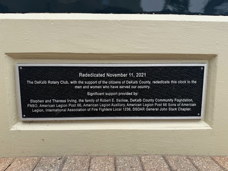 DeKalb War Memorial Bottom Plaque. Click for full size. DeKalb War Memorial Bottom Plaque image. Click for full size.