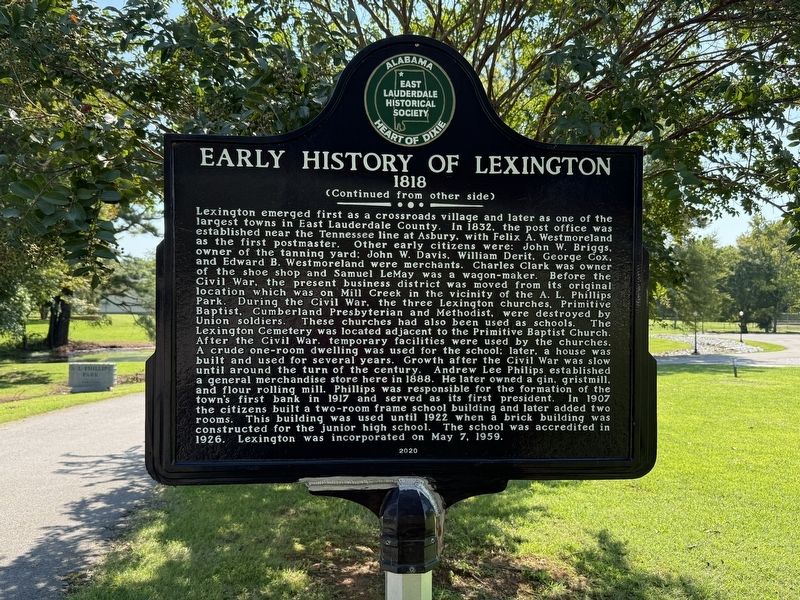 Early History of Lexington Marker (back). Click for full size. Early History of Lexington Marker (back) image. Click for full size.