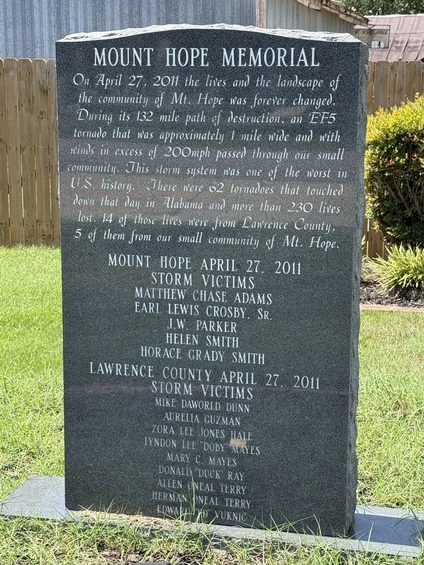 Mount Hope Memorial Marker. Click for full size. Mount Hope Memorial Marker image. Click for full size.