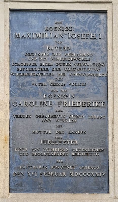Könige Maximilian Joseph I. Marker. Click for full size. Könige Maximilian Joseph I. Marker image. Click for full size.