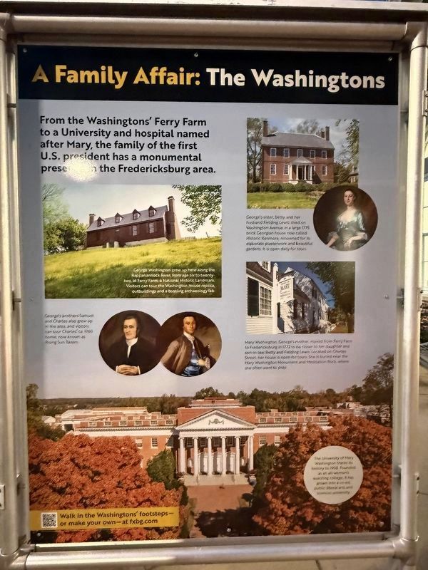 A Family Affair: The Washingtons side of the marker. Click for full size. A Family Affair: The Washingtons side of the marker image. Click for full size.