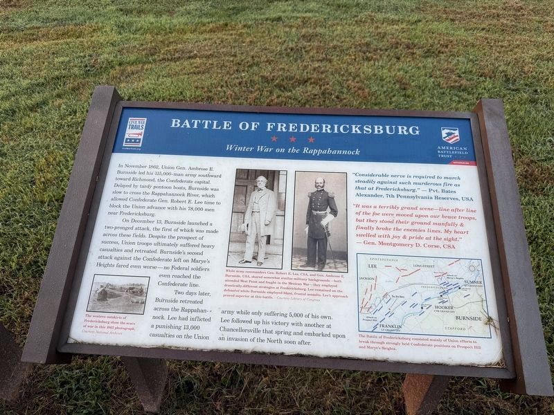Battle of Fredericksburg Marker image. Click for full size.