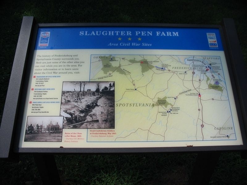 Slaughter Pen Farm Marker image. Click for full size.