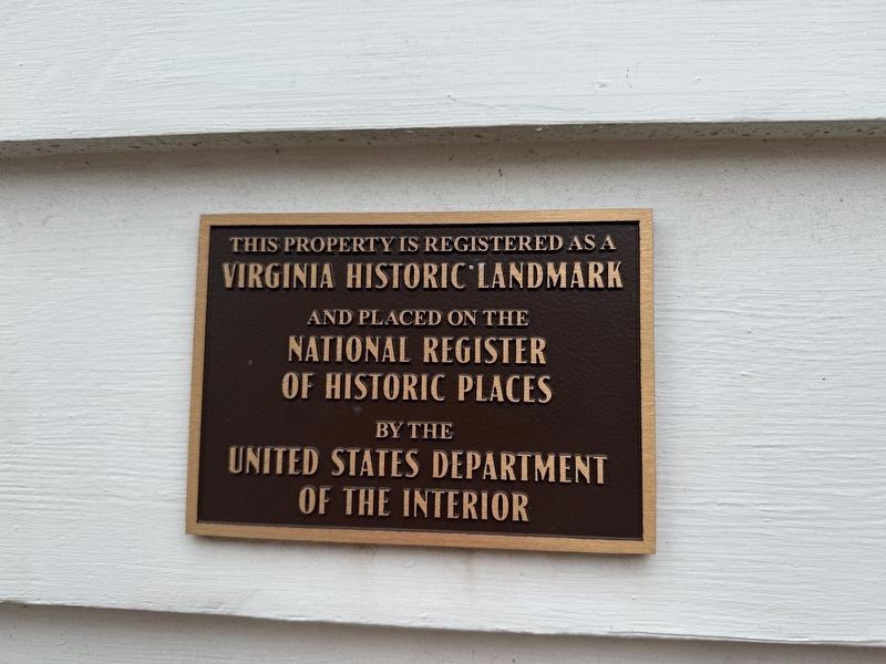 Virginia Historic Landmark and National Register of Historic Places plaque on the cottage. Click for full size. Virginia Historic Landmark and National Register of Historic Places plaque on the cottage image. Click for full size.