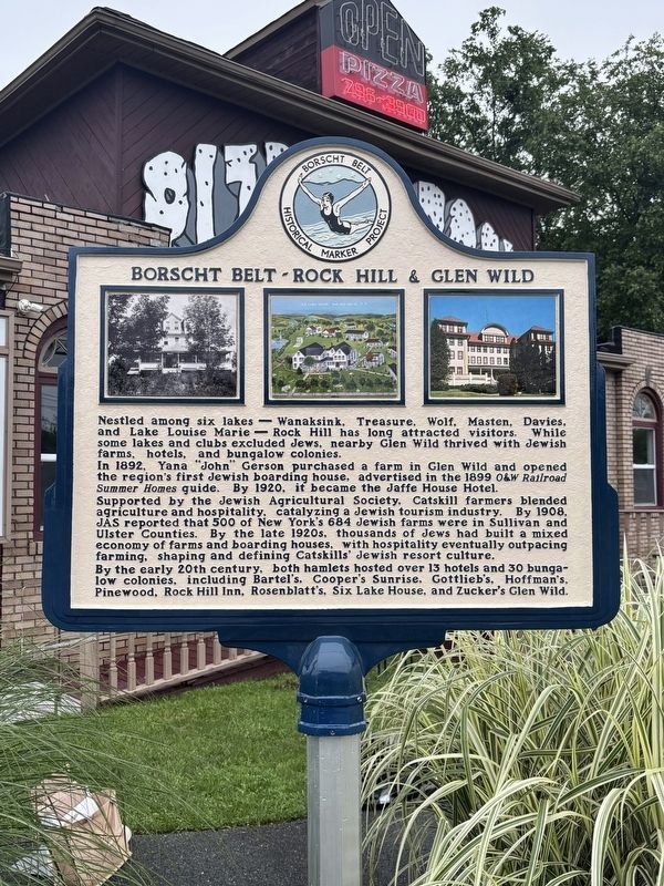 Borscht Belt - Rock Hill & Glen Wild side of the marker image. Click for full size.