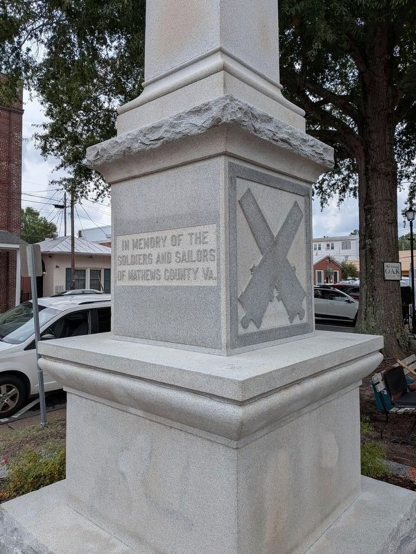 Mathews County Confederate Monument. Click for full size. Mathews County Confederate Monument image. Click for full size.