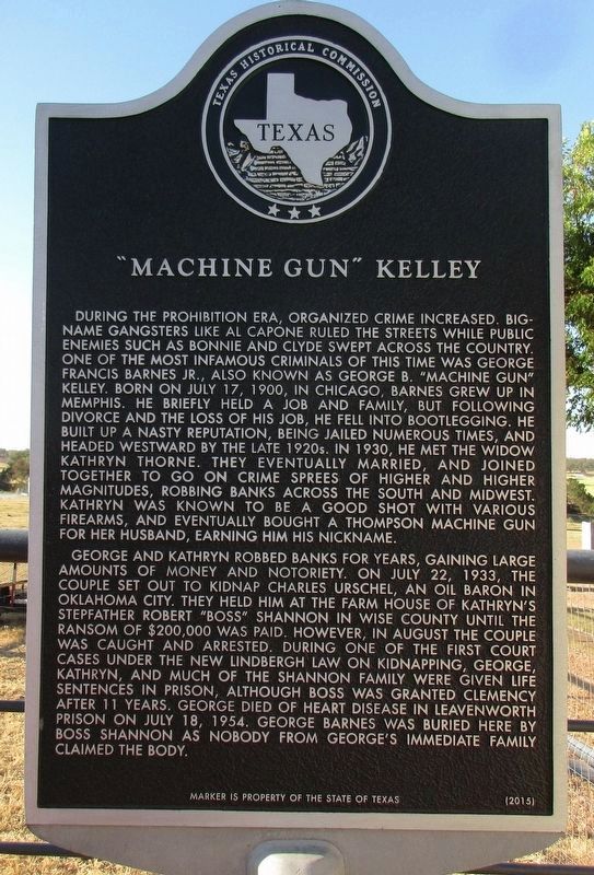 "Machine Gun" Kelley Marker image. Click for full size.