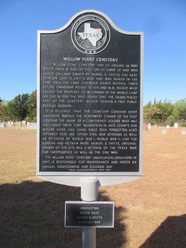 Willow Point Cemetery Marker image. Click for full size.
