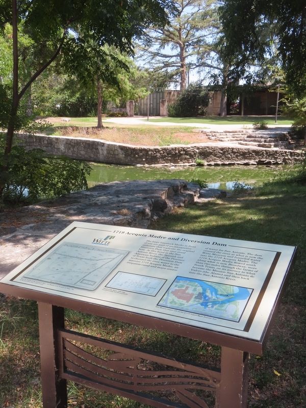 View from marker across San Antonio River towards the Witte Museum. Click for full size. View from marker across San Antonio River towards the Witte Museum image. Click for full size.