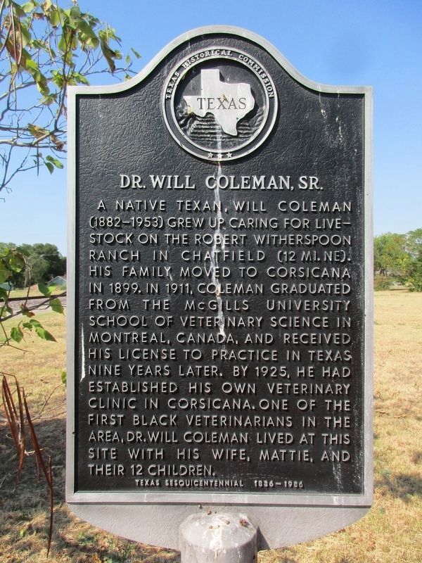 Dr. Will Coleman, Sr. Marker. Click for full size. Dr. Will Coleman, Sr. Marker image. Click for full size.
