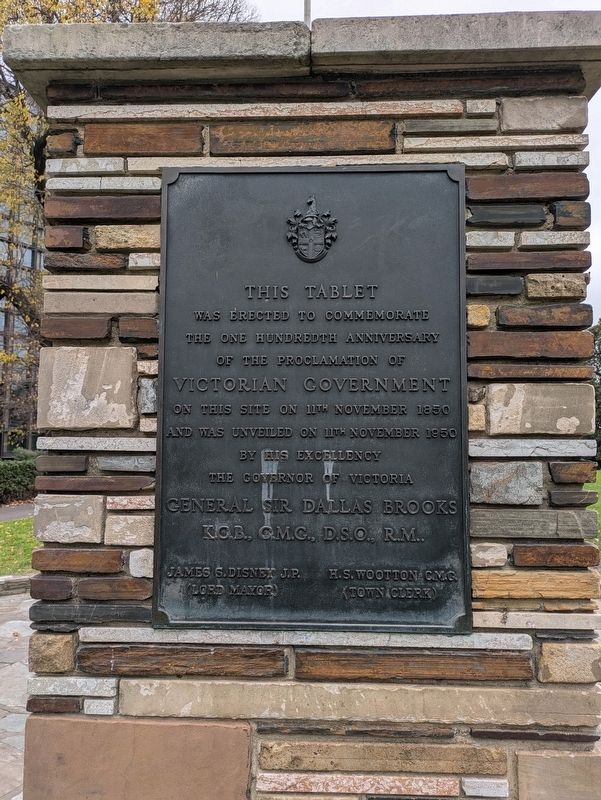 Victoria Separation Monument Tablet Marker. Click for full size. Victoria Separation Monument Tablet Marker image. Click for full size.