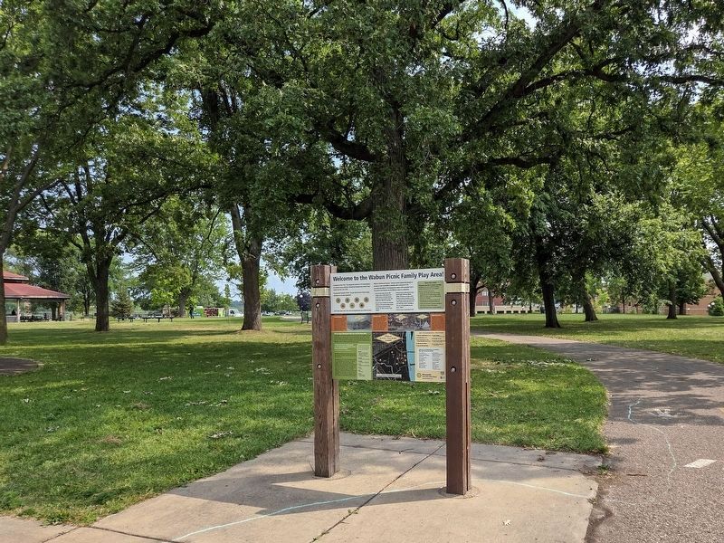 Marker at the Wabun Picnic Area in Minnehaha Park. Click for full size. Marker at the Wabun Picnic Area in Minnehaha Park image. Click for full size.