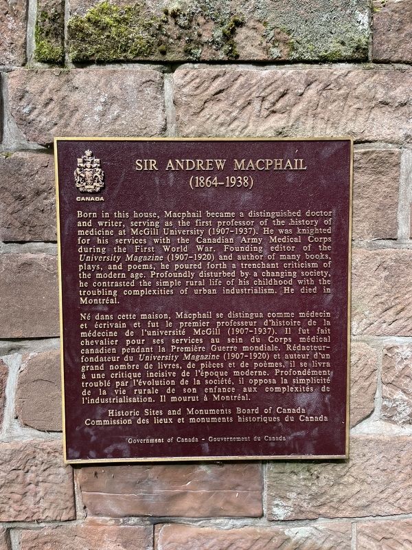 Sir Andrew Macphail (1864-1938) Marker image. Click for full size.
