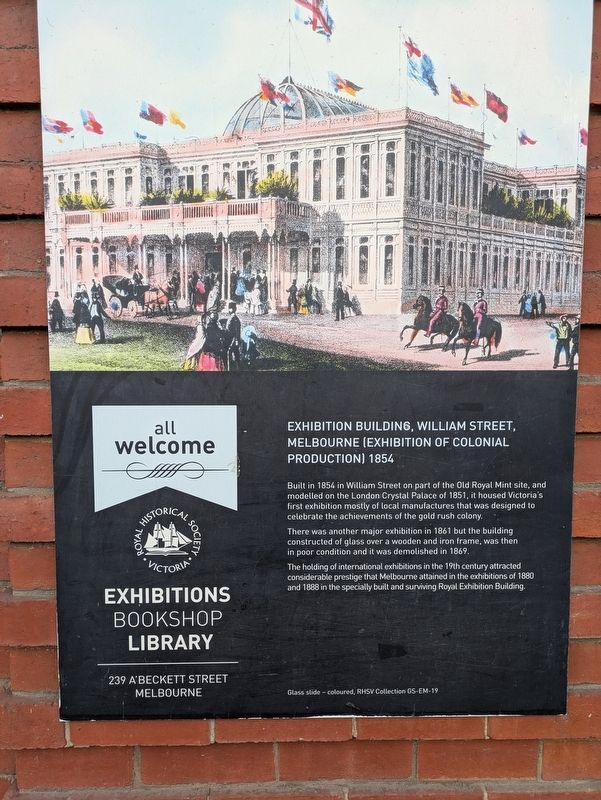 Exhibition Building - William Street Marker image. Click for full size.