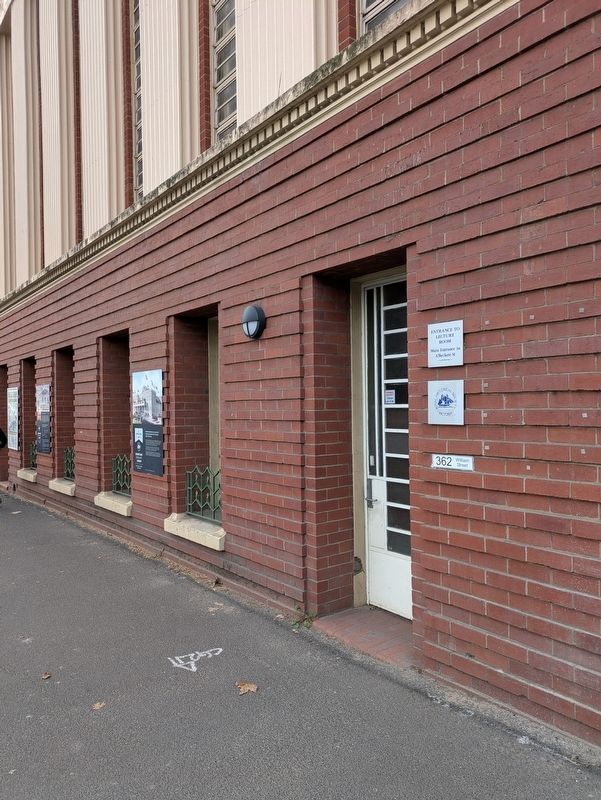 Exhibition Building - William Street Marker along the wall of the Historical Society image. Click for full size.