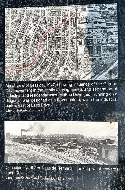 Leaside: a Railway Town marker photos and captions (left). Click for full size. Leaside: a Railway Town marker photos and captions (left) image. Click for full size.