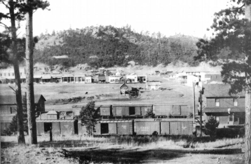 Marker detail: Hill City�s Depot, 1920s image. Click for full size.