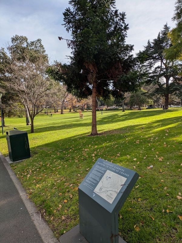 Flagstaff Gardens Marker along the path in the gardens. Click for full size. Flagstaff Gardens Marker along the path in the gardens image. Click for full size.